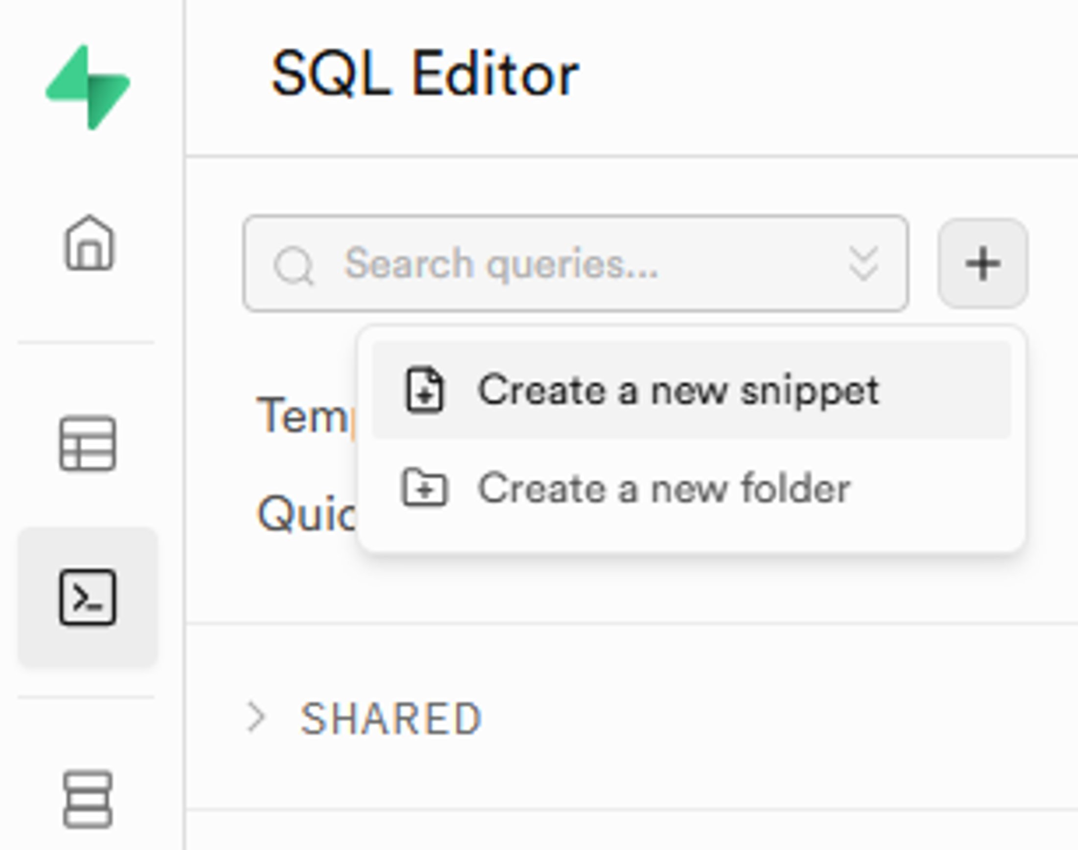 Supabase SQL editor