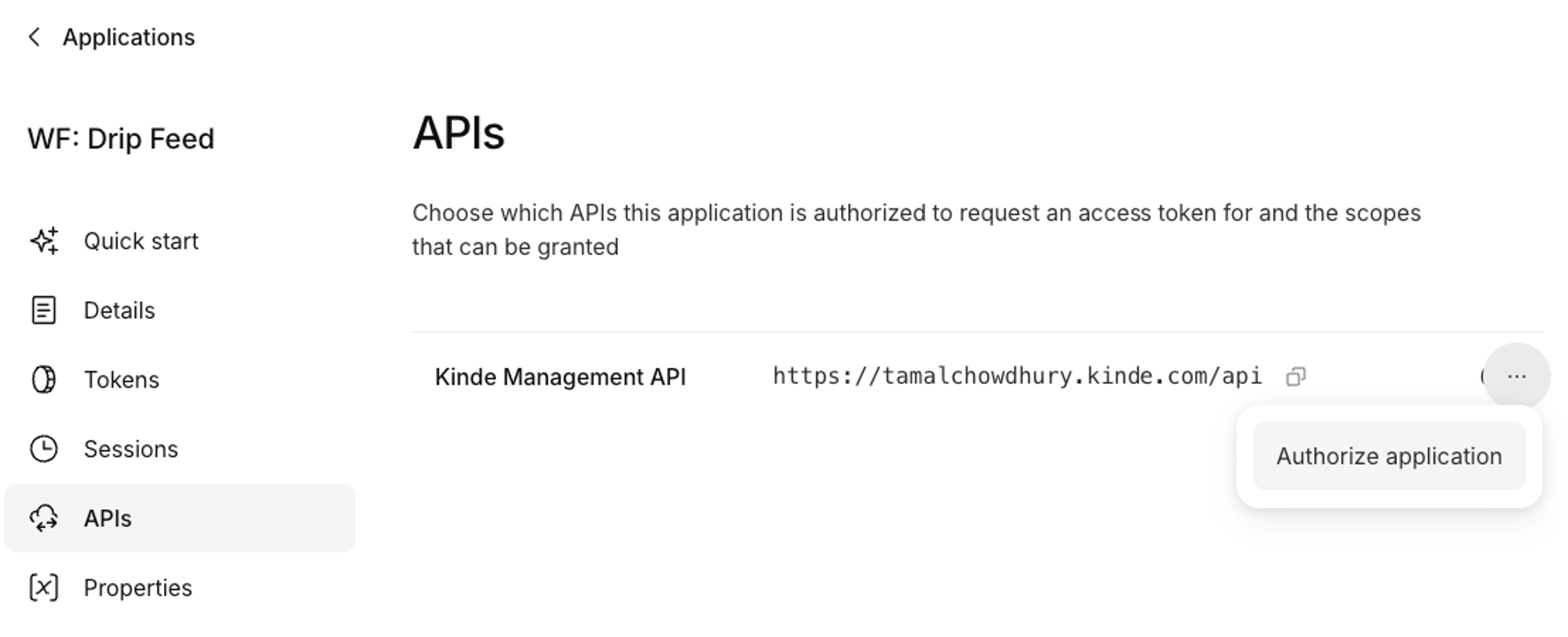 authorize kinde management API