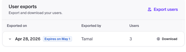 Clerk export users