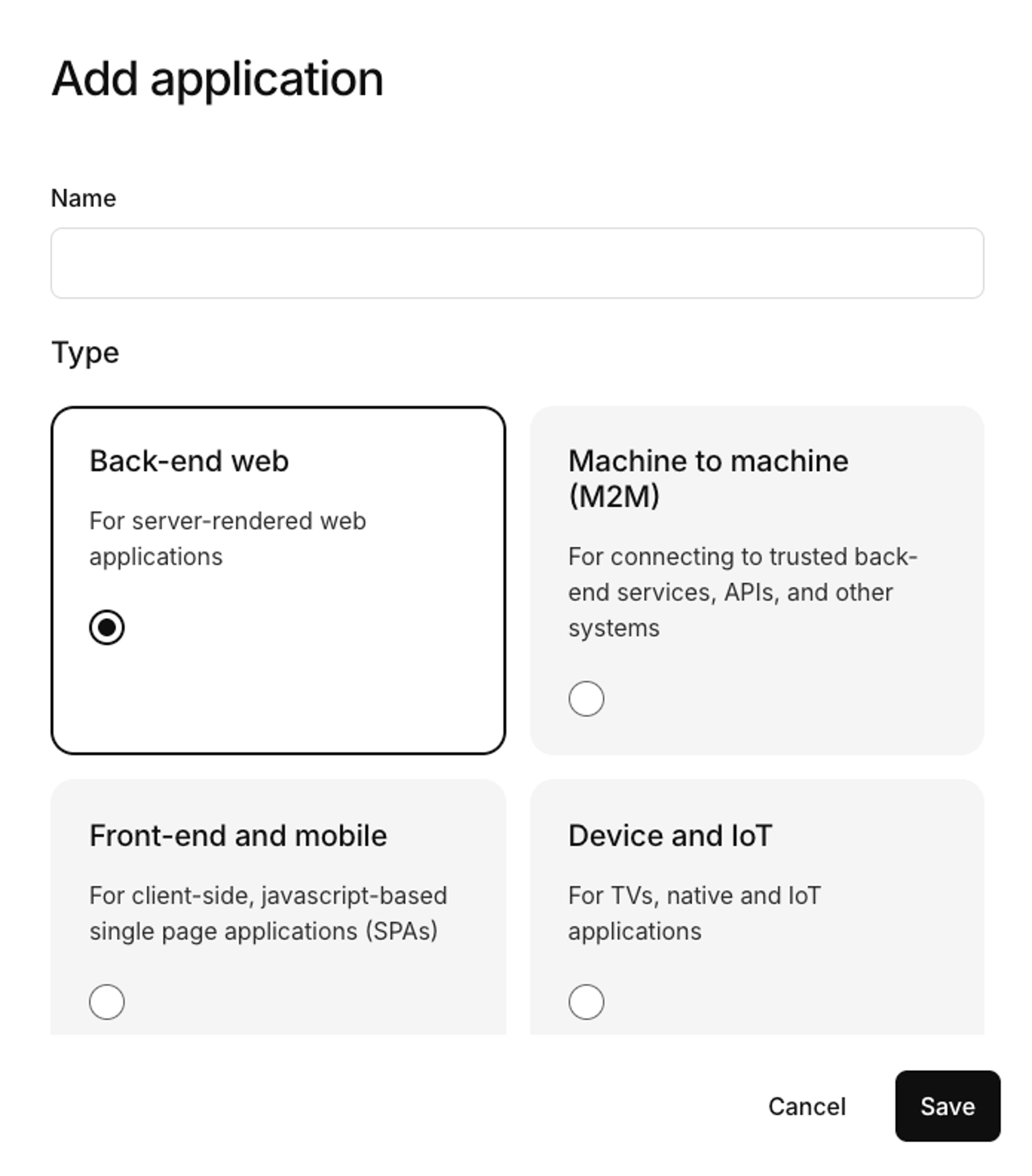 kinde add application