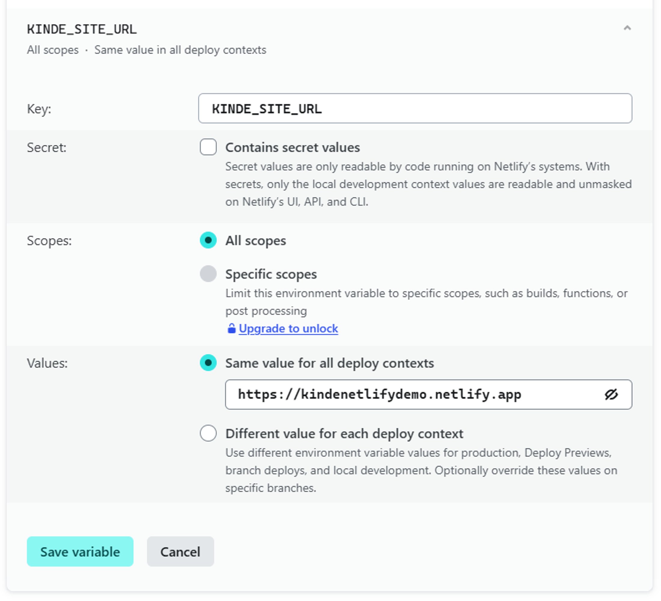 edit environment variables on netlify