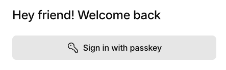 sign in with passkey button