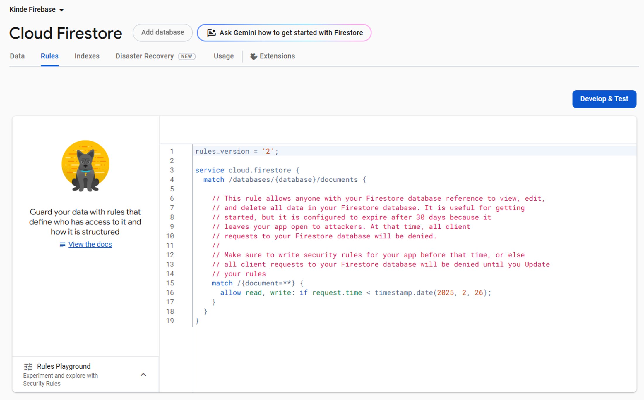 firebase firestore rules