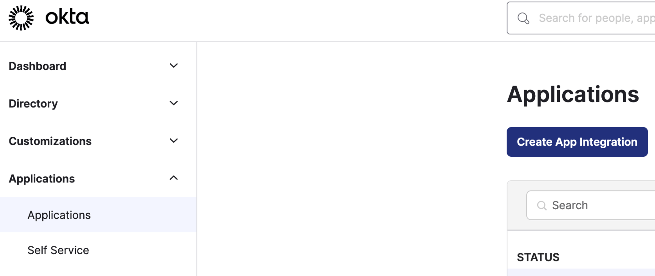 Okta config window