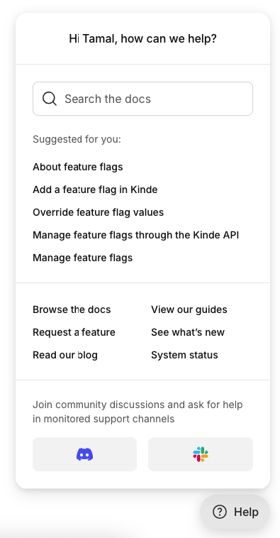 help menu suggested for you