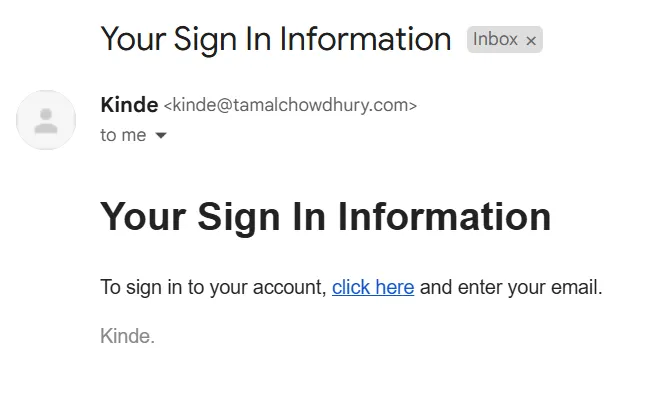 Test email from Kinde