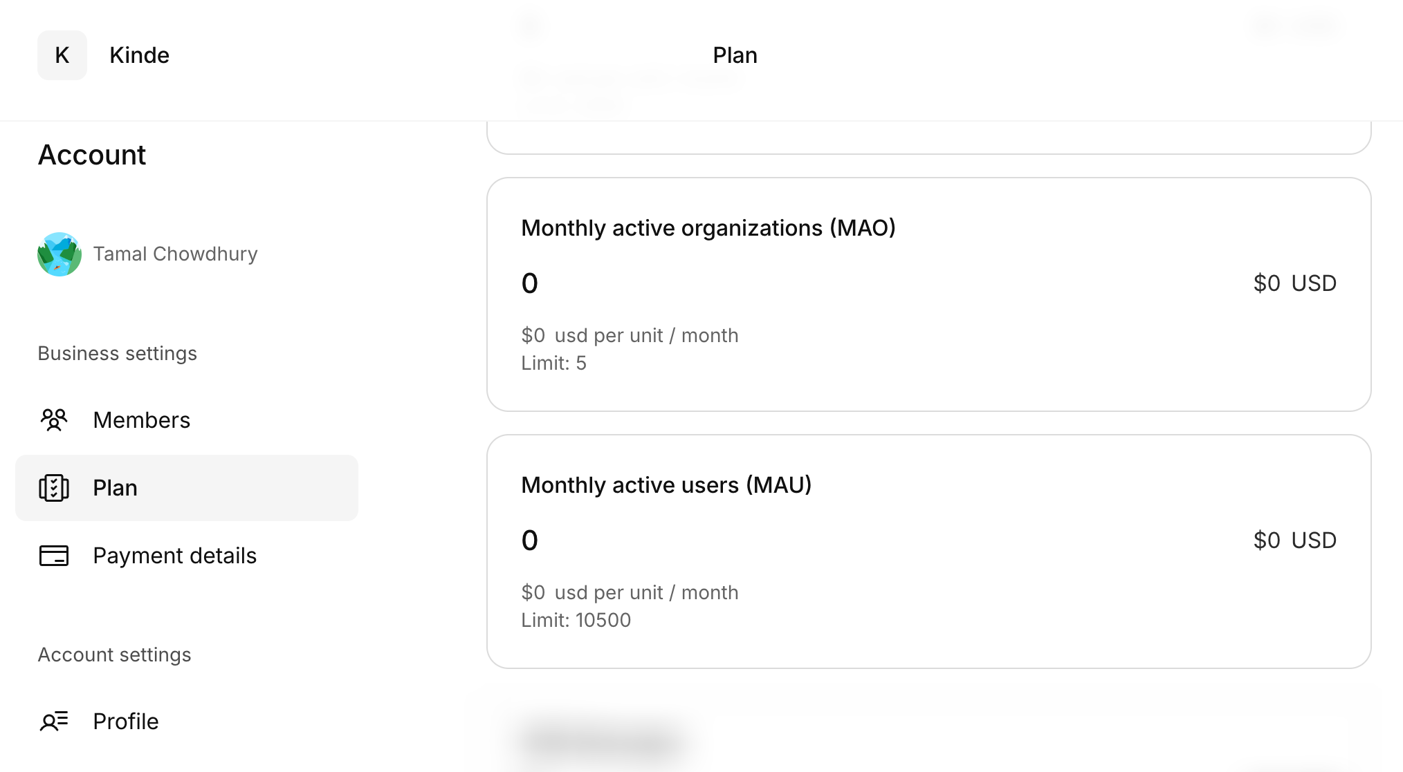 check mau and mao in plan details page