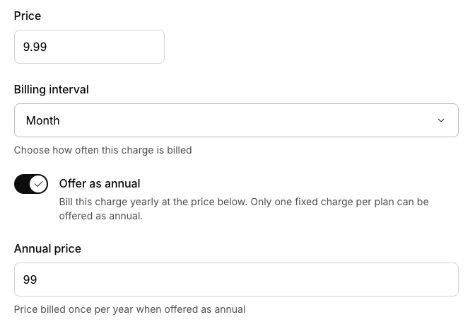 Offer as annual pricing