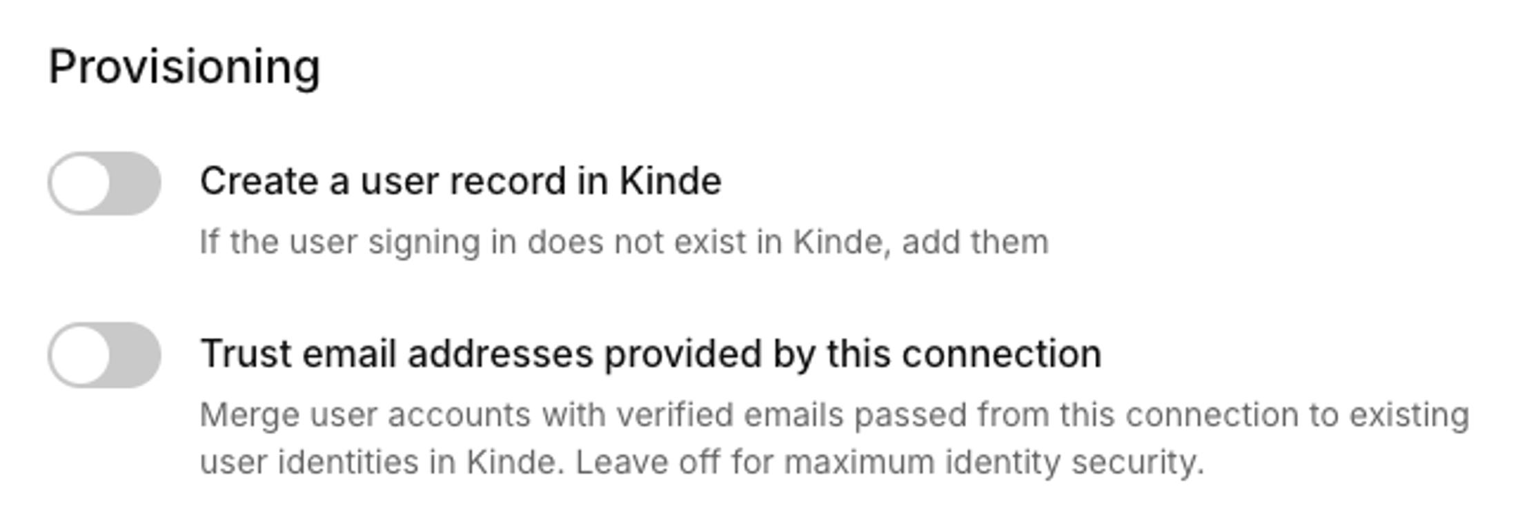 provisioning create user record