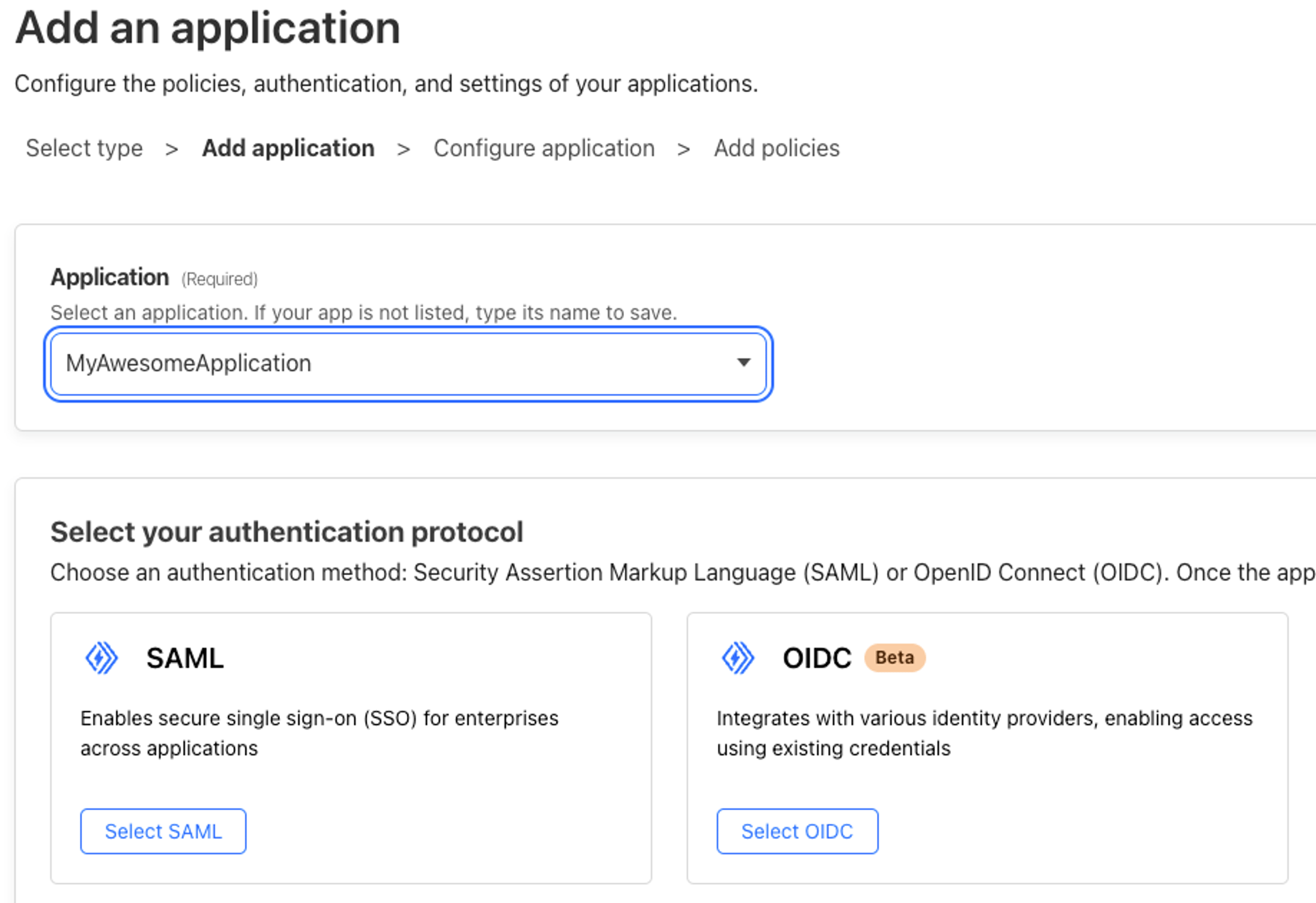 Application settings