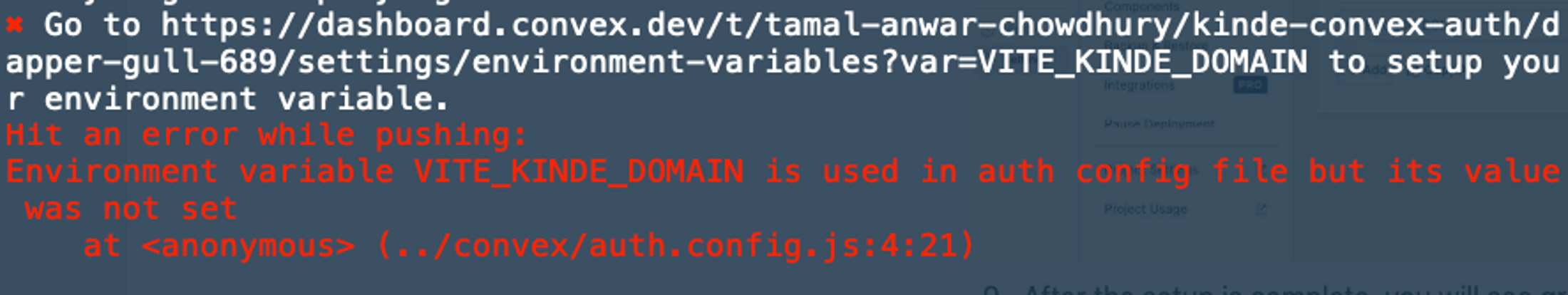 convex env variable error