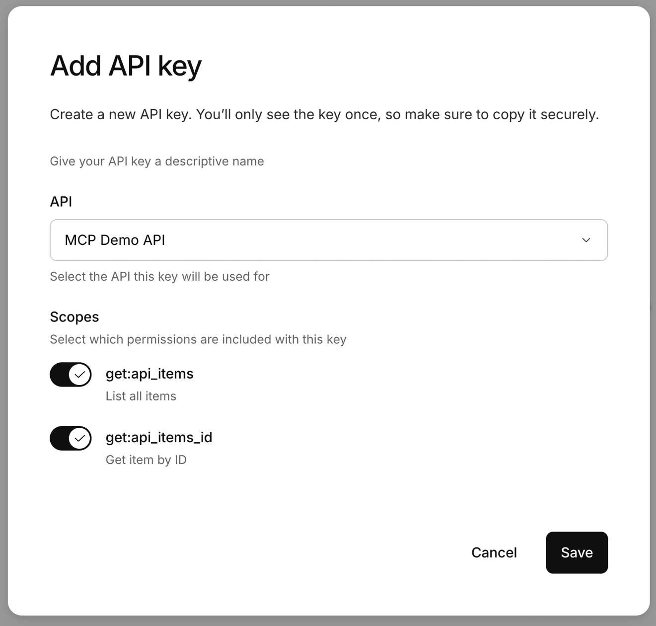 create an api key for a user