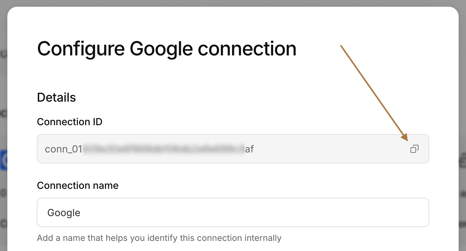 google connection ID