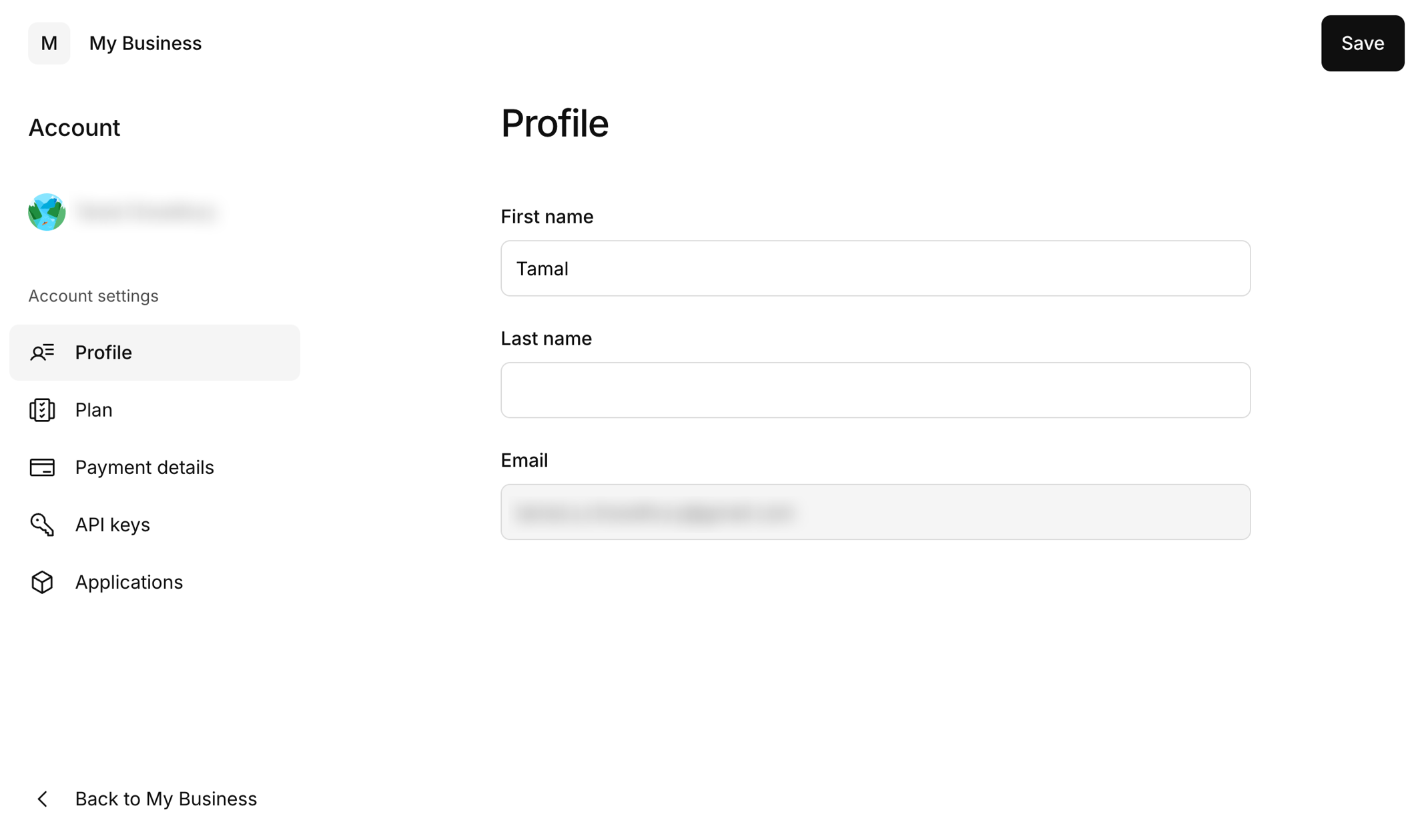 Self-serve portal as a user sees it