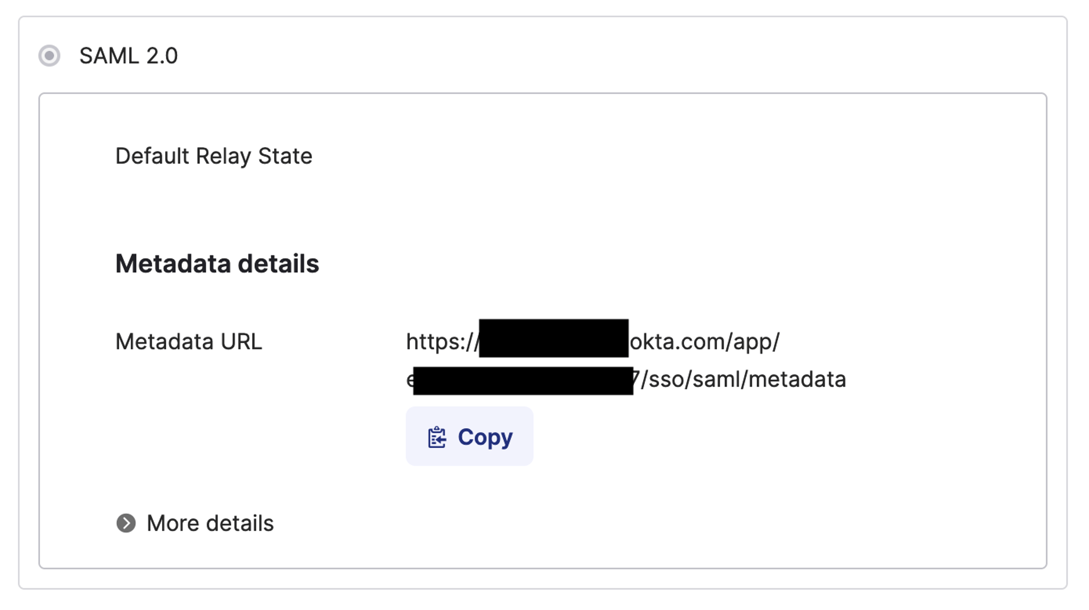 Metadata URL in Okta