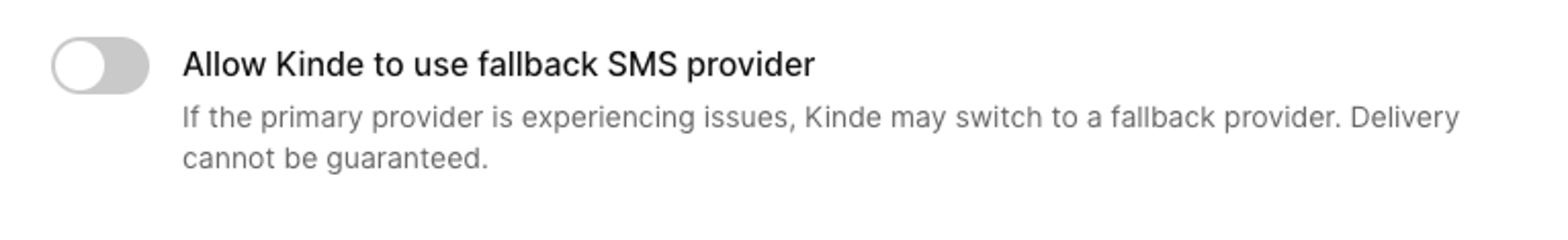 option to use kinde sms as fallback