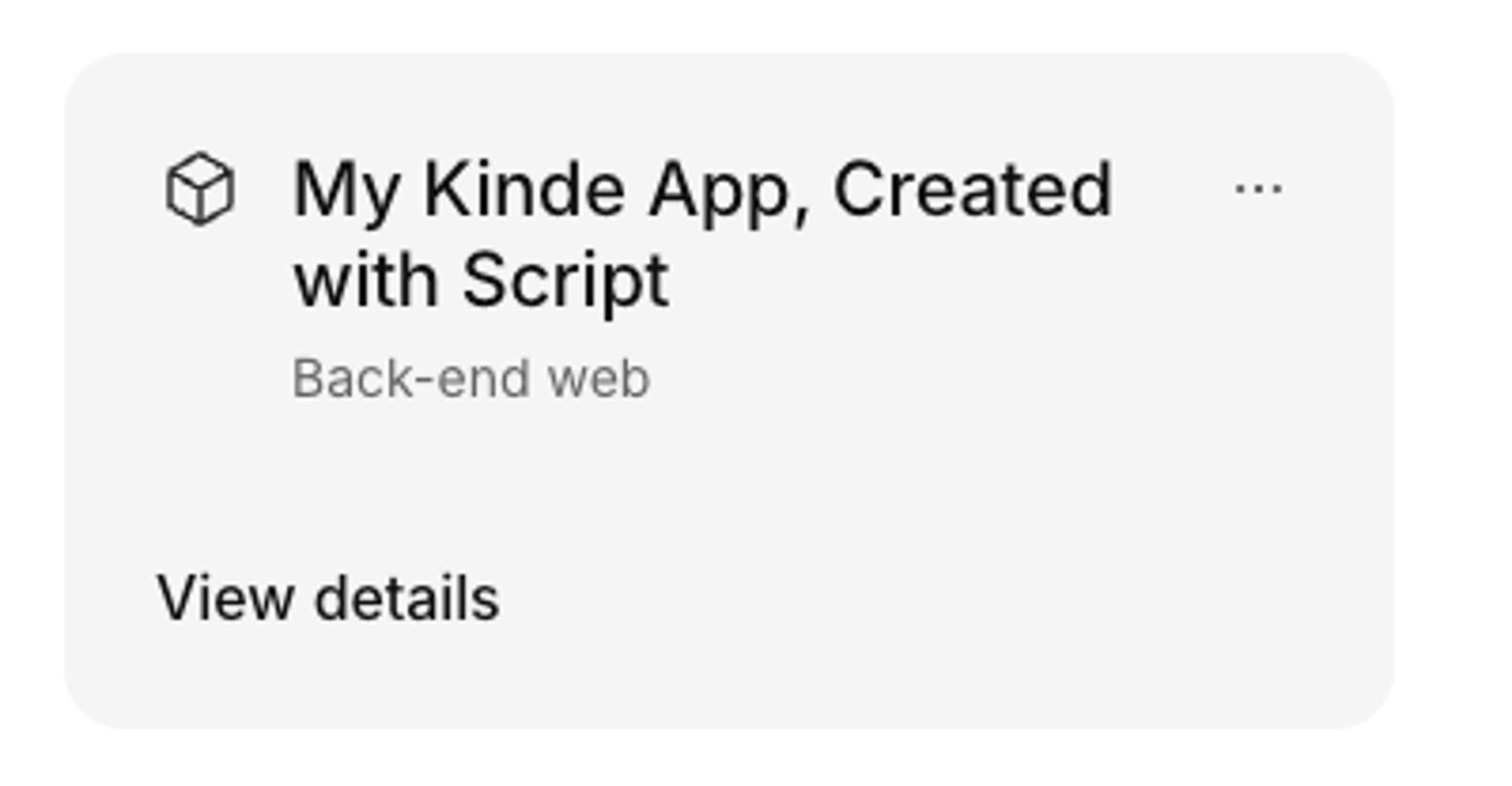 kinde new application