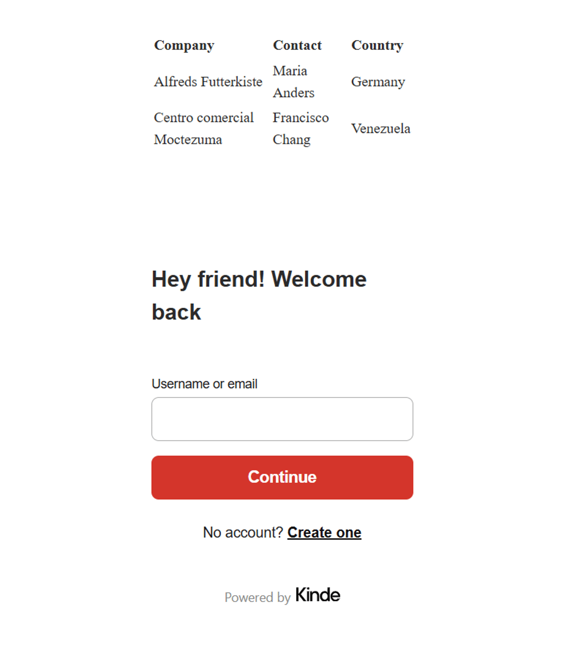 An image of how the page for the Python app looks after the conditional rendering is applied