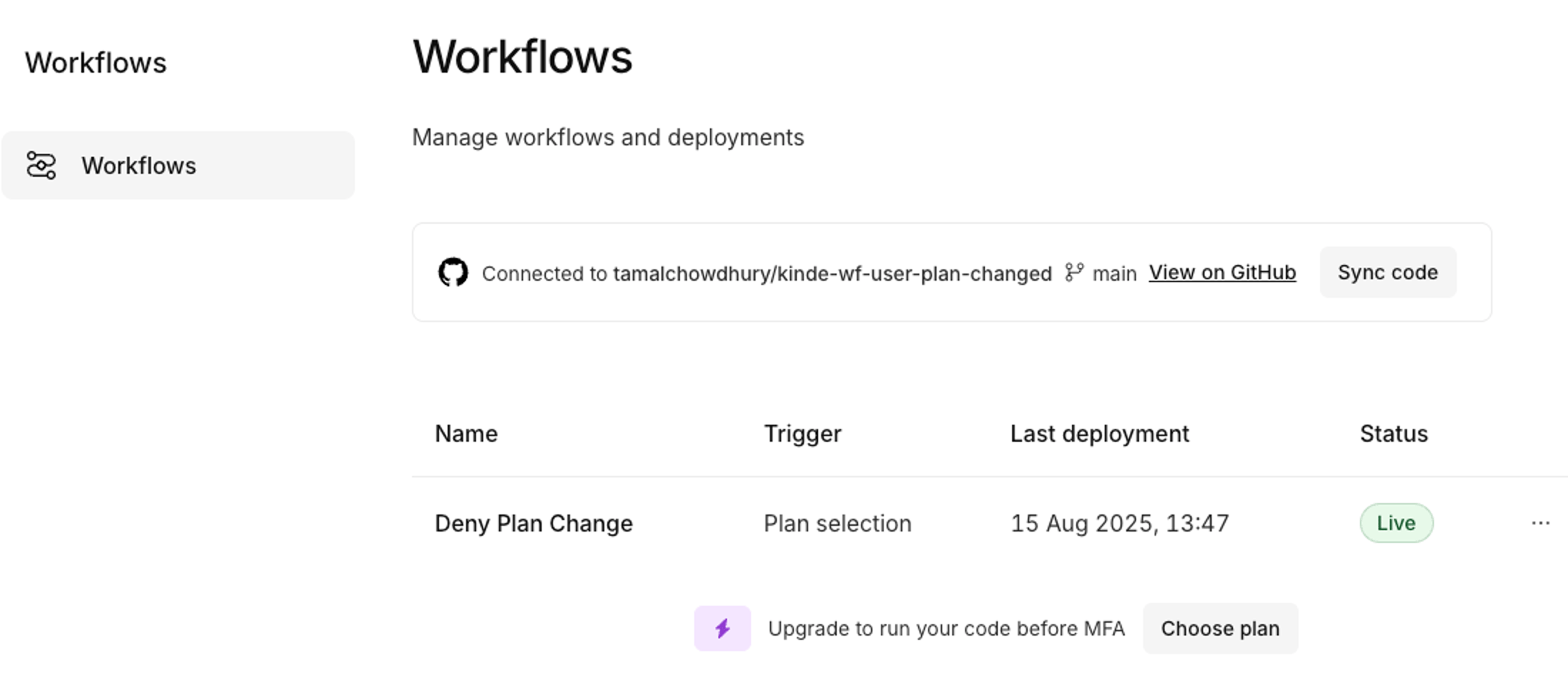 plan selection workflow