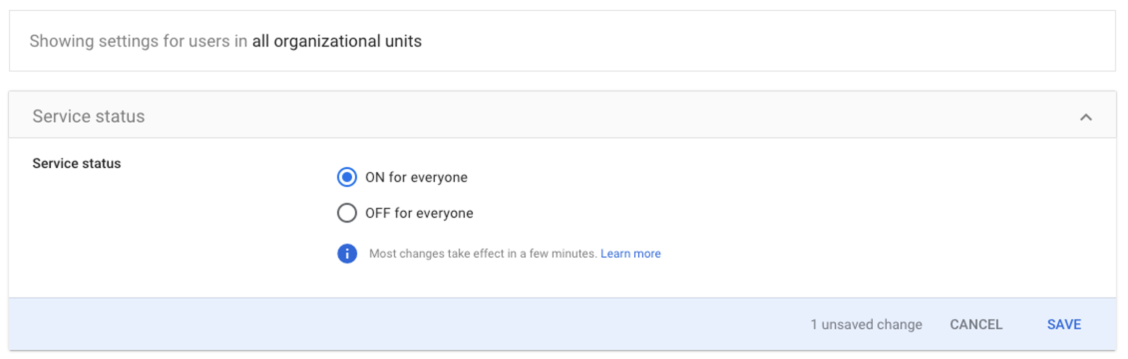 user access panel