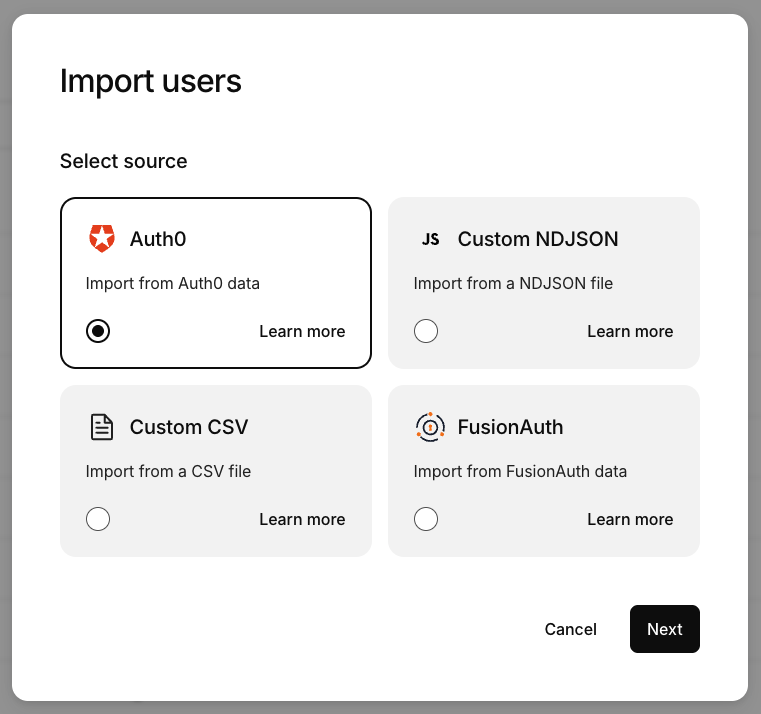 import from auth0