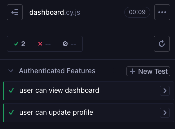 cypress test passing
