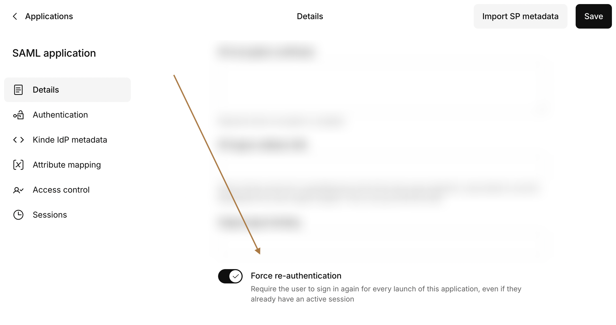 Force re-authentication setting in Kinde