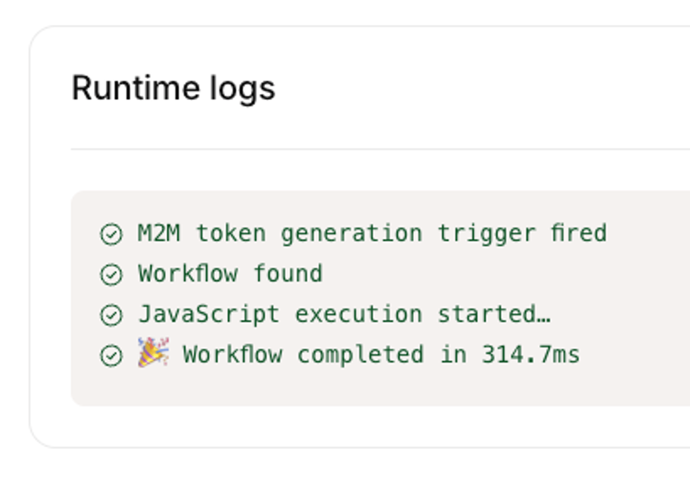 workflow runtime logs