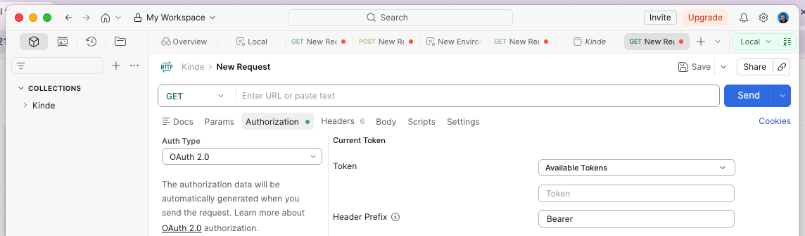 authorization configuration in Postman