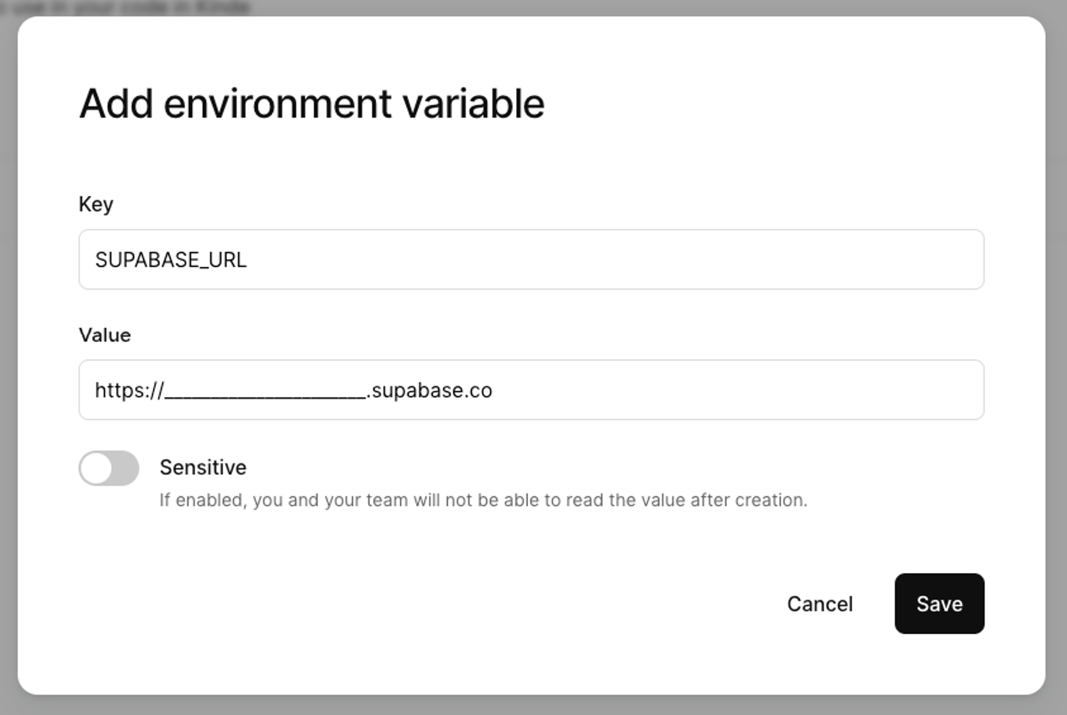 Add Environment variables