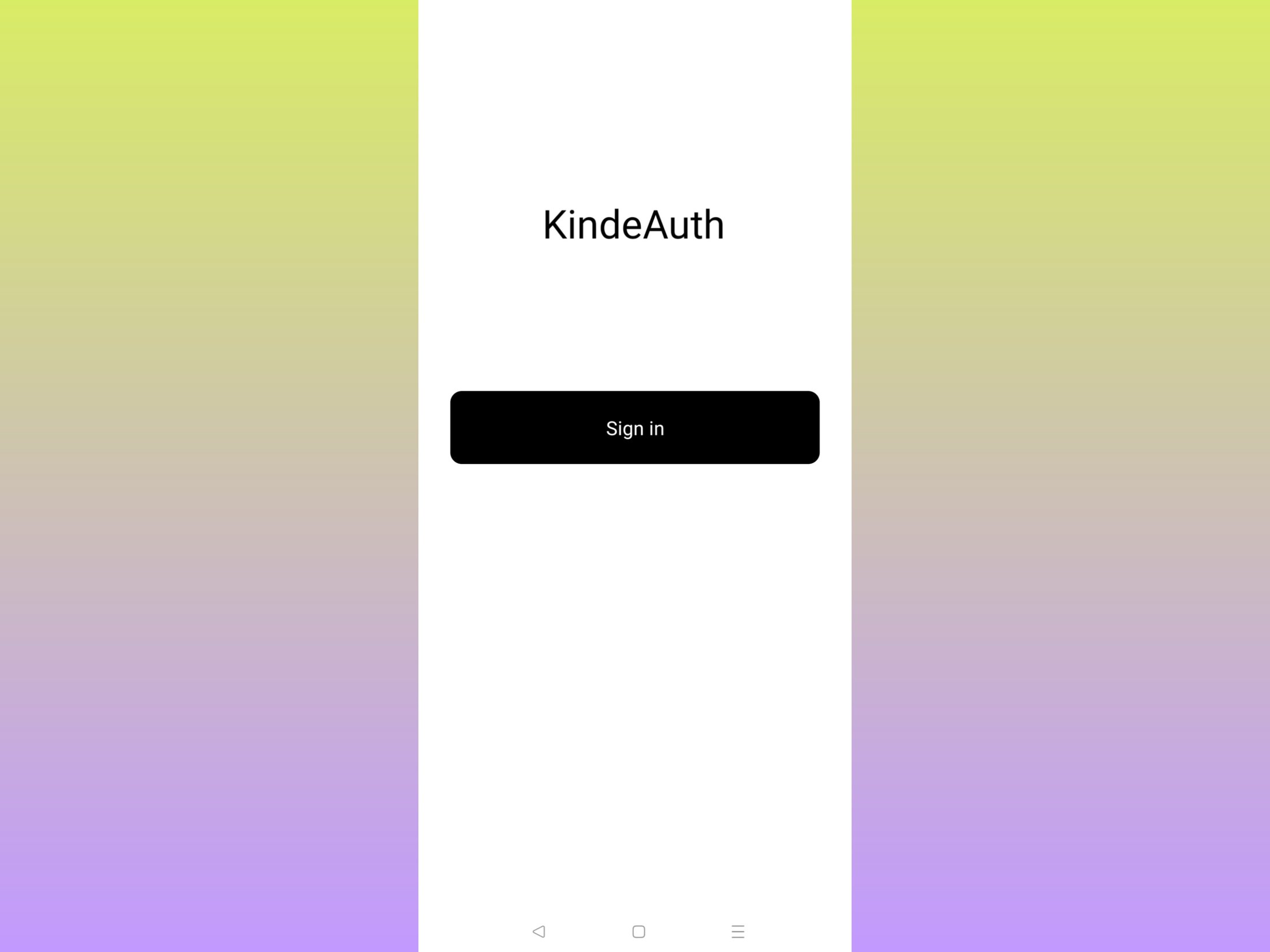 sign in screen