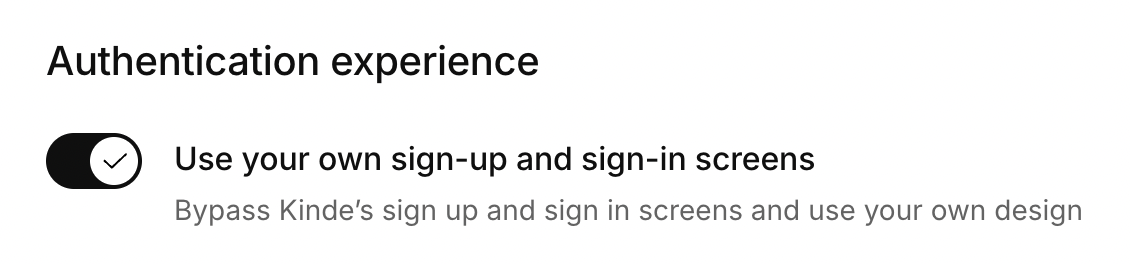 use your own custom sign-up and sign-in screens