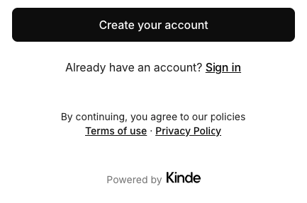 Terms of use and privacy section