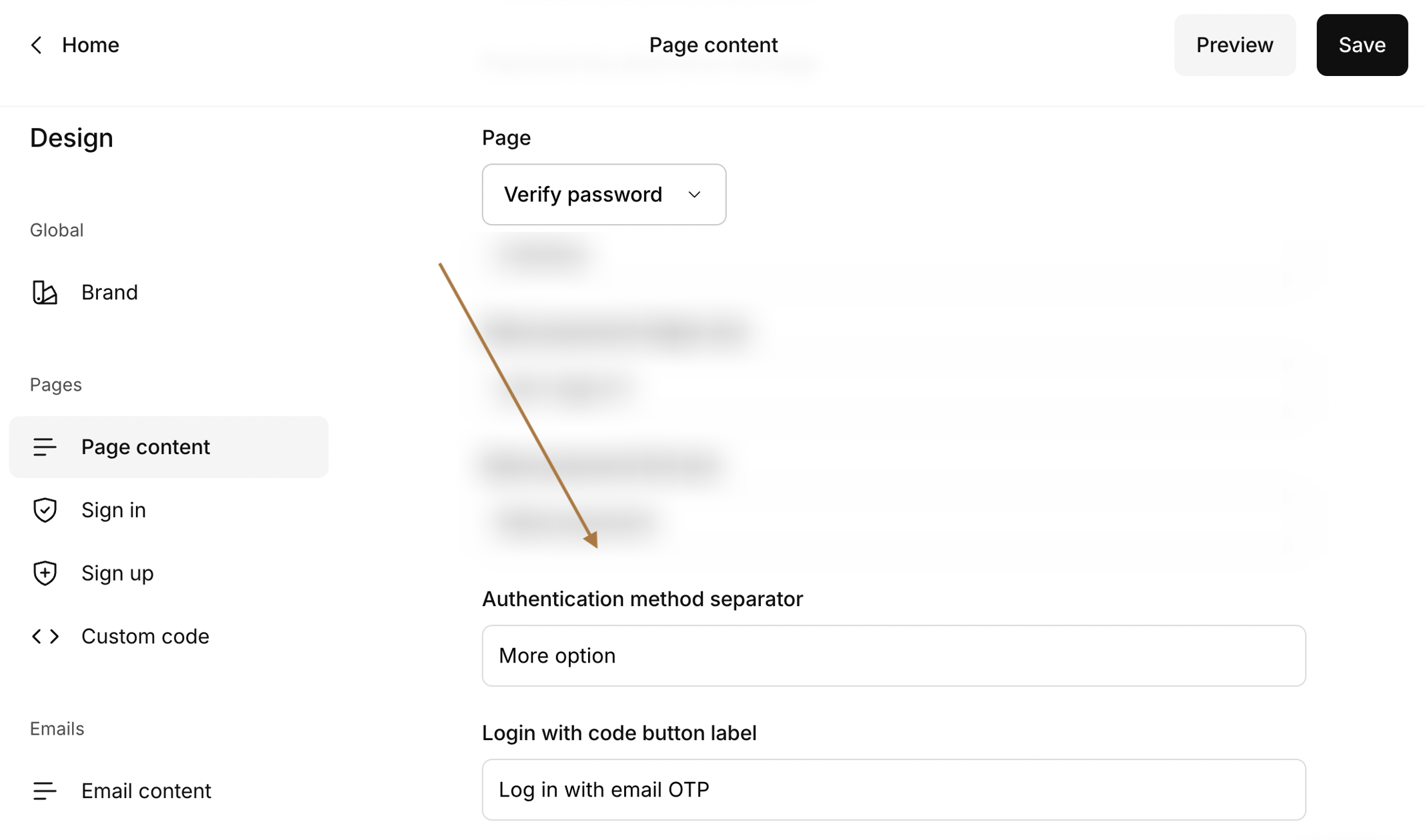 change the labels for OTP button and separator