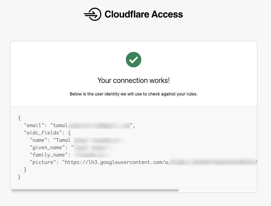 cloudflare test connection successful