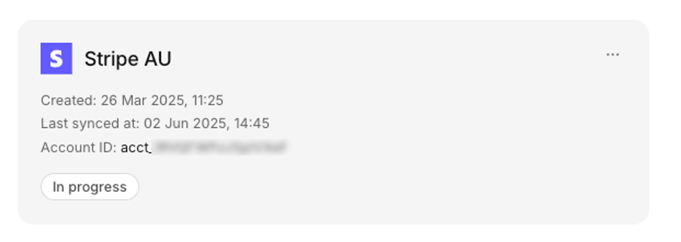 Connection status on Kinde stripe card