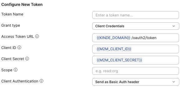 grant type configuration in Postman