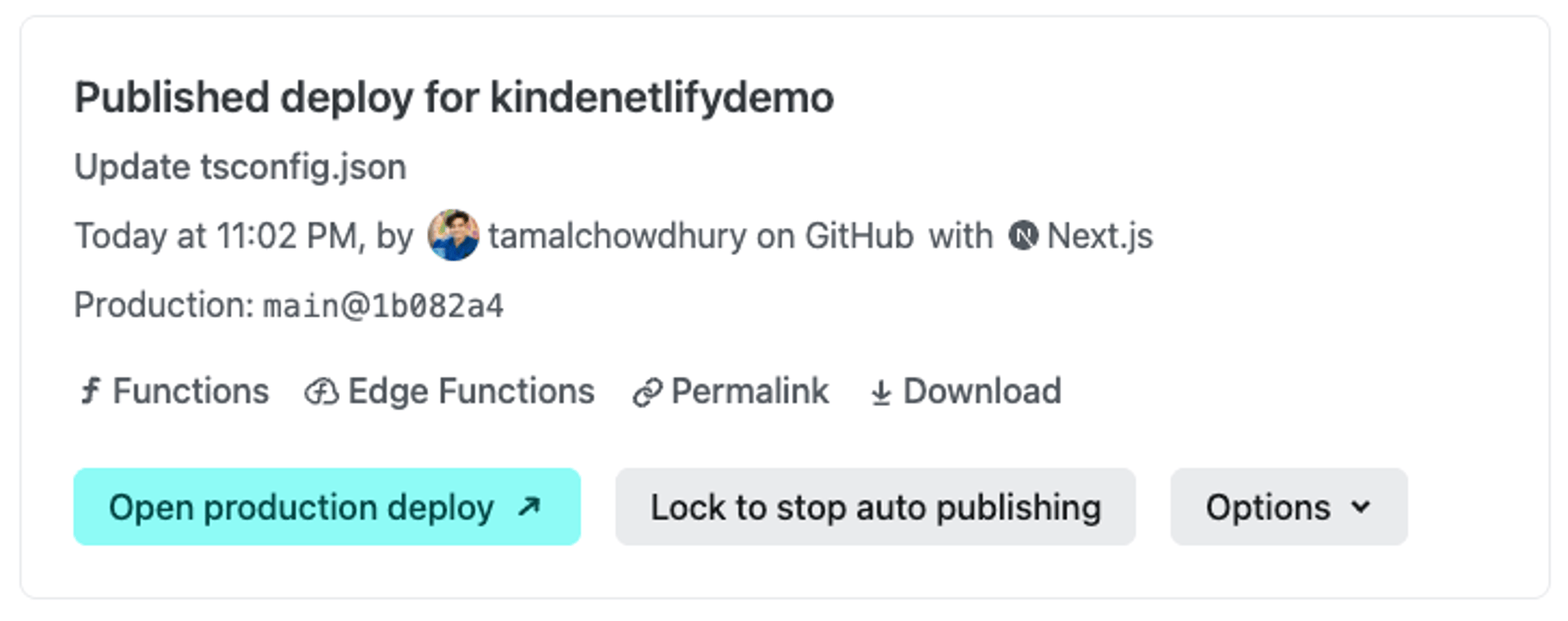 netlify published project