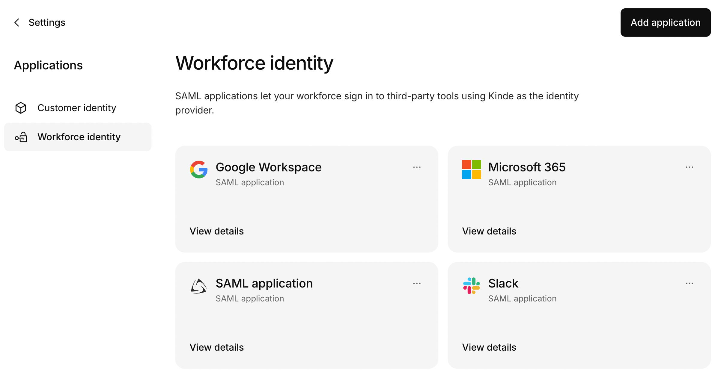 Workforce identity tab in Kinde