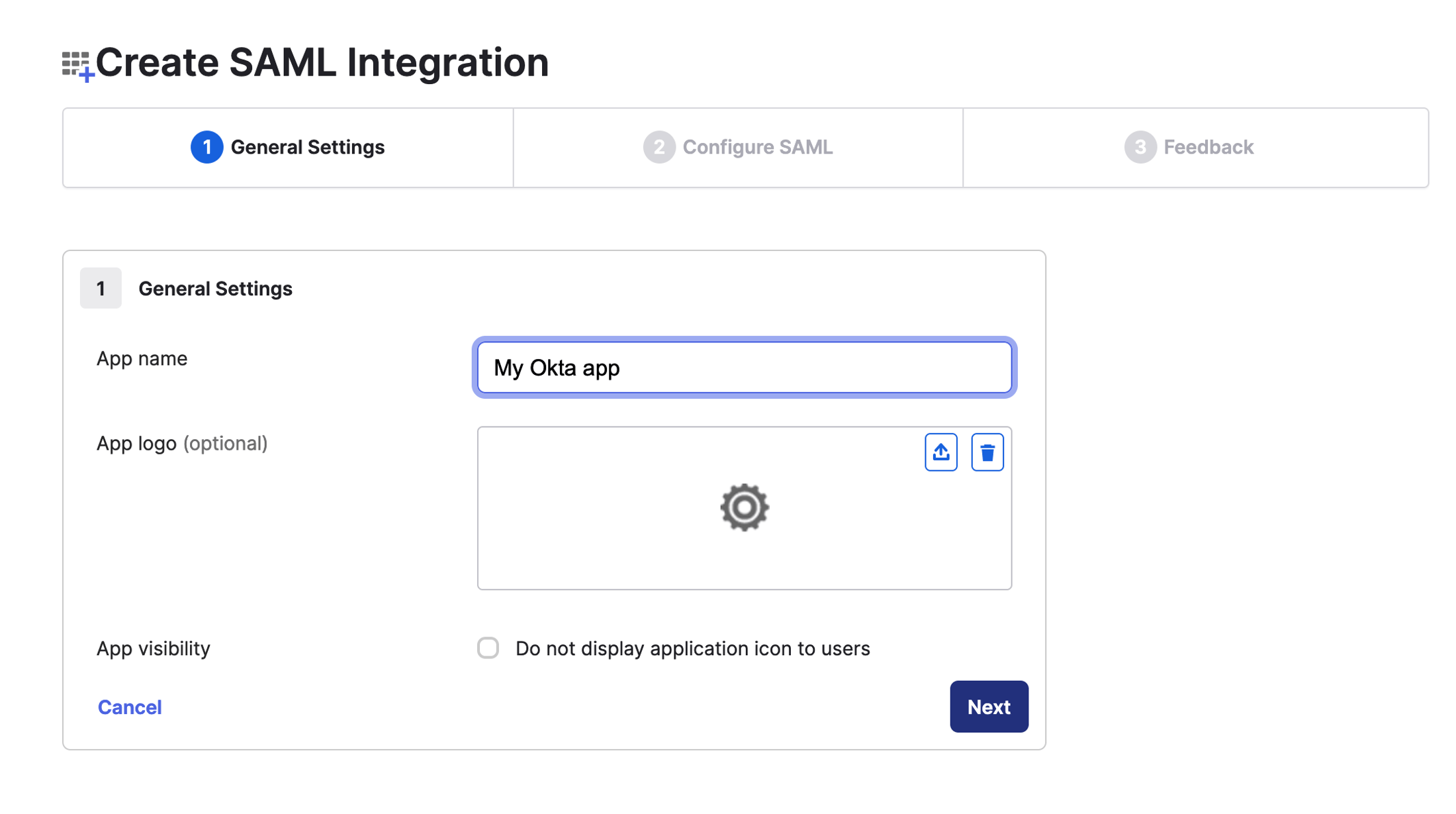 Okta console