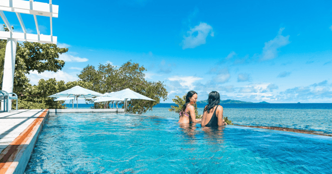 Malamala Beach Club Infinity Pool Fiji Island Hopping Happy Travels
