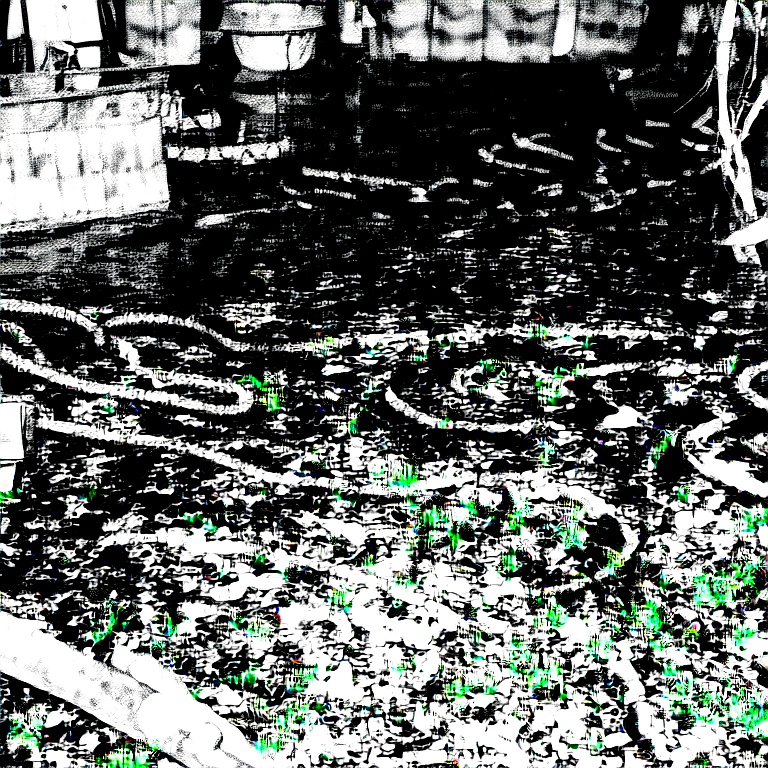 Black and white photocopied pythons on swamp trash .     --myface          