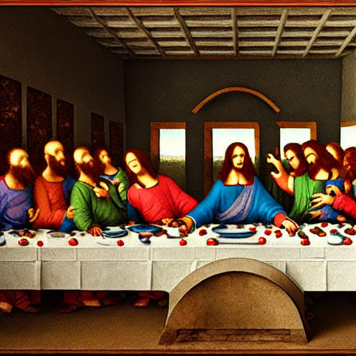 da Vinci’s The Last Supper but the table is covered in Piles of cookies  --dream  