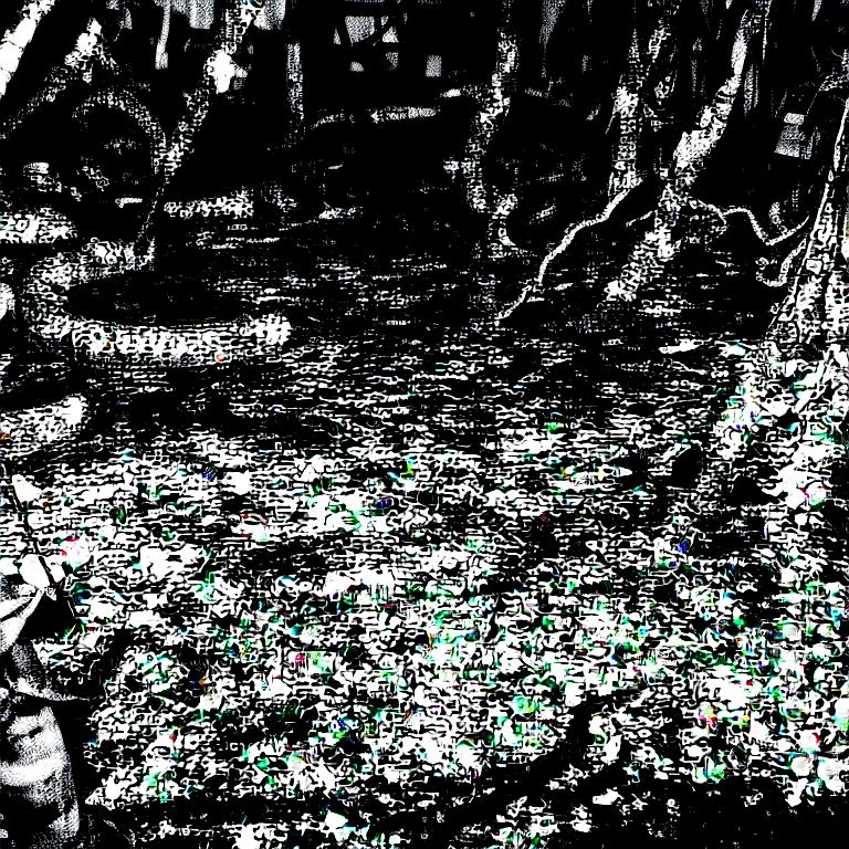Black and white photocopied pythons on swamp trash .     --myface          