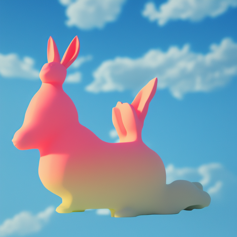 color gradient plastic rabbit --sky3d 