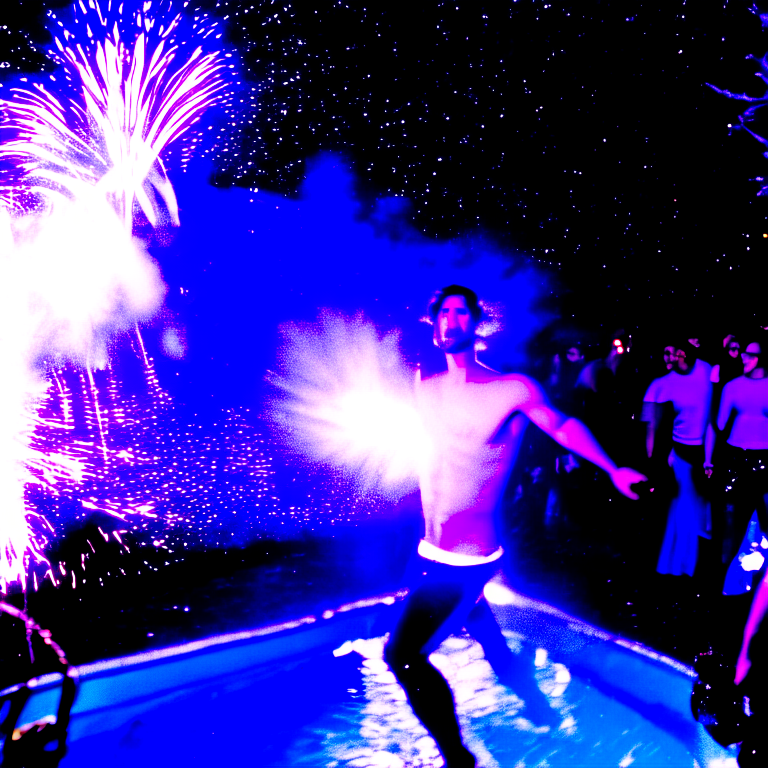 Florida man on fire from a firework jumping into a swimming pool --fp1k --myface   