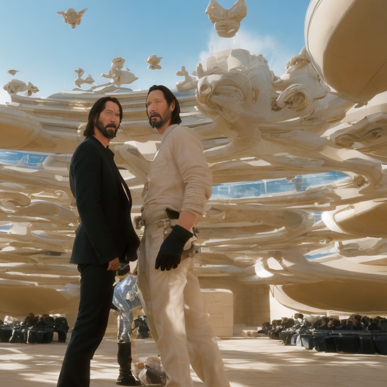 Keanu Reeves as Neo takes a vacation from The Matrix with Mr. Smith --vacation
