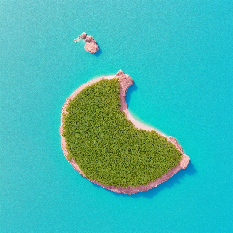 an island shaped like a banana