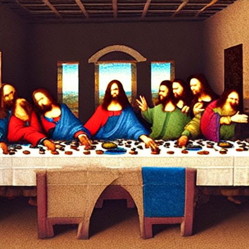 da Vinci’s The Last Supper but the table is covered in different kinds of colorful cookies  --dream 
