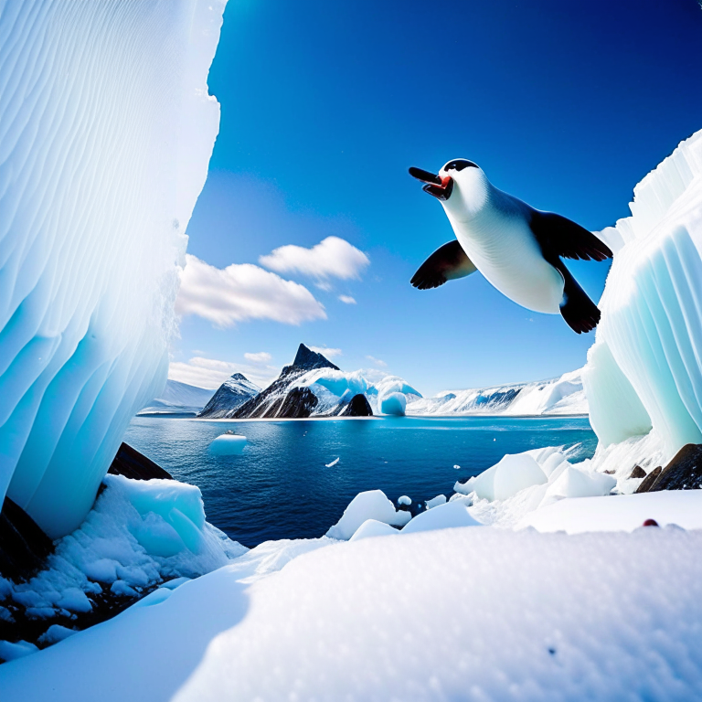 A polar bear is getting chased by cute angry penguins off the edge of a giant iceberg and it’s hilarious  --fp1k